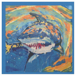 Tissu Requin "Art by Kids"