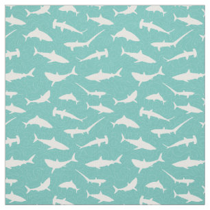 Tissu requin Cool bleu et blanc Motif