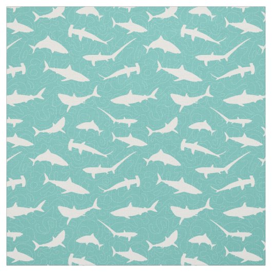 Tissu requin Cool bleu et blanc Motif (Échantillon)