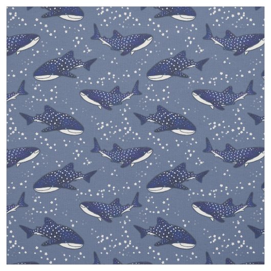 Tissu Requin de baleine étoilé (foncé) (Échantillon)