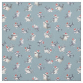 Tissu Requins de Noël jetés sur gris-bleu clair (Échantillon)