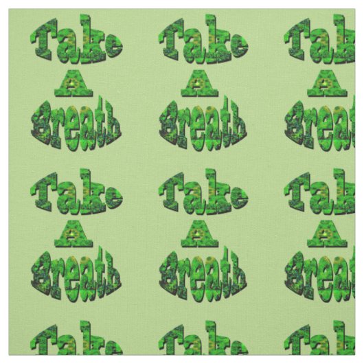 Tissu Respire, Écrite En Vert, (Échantillon)