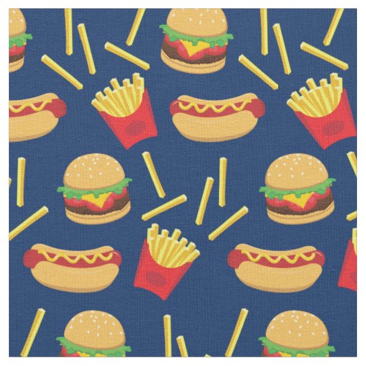 Tissu Restauration Rapide Burger Frites Hot Dog (Fermer)
