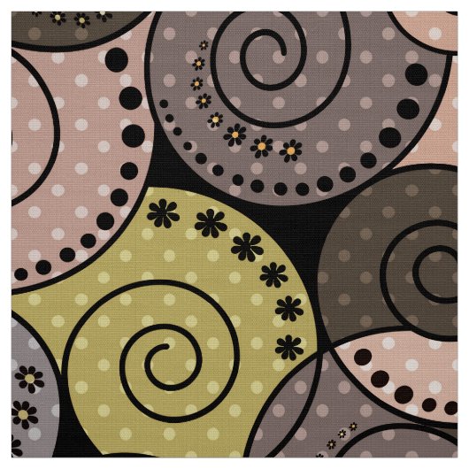 Tissu Rétro, abstrait, spirales (Échantillon)