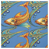 Tissu Retro Art Nouveau Koi Fish Pattern (Échantillon)