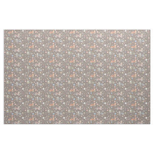 Tissu Rétro bicyclette et fleurs