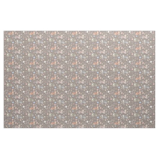 Tissu Rétro bicyclette et fleurs (Fat Quarter)