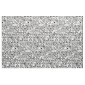 Tissu rétro blanc de noir de cirque (Fat Quarter)