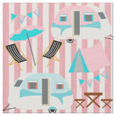 Tissu Retro Caravan Camping Cute P (Fermer)