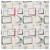 Tissu Retro Carrés Atomique Étoiles & Boomerang milieu d (Échantillon)