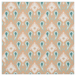 Tissu Retro Chic Turquoise Taupe Ethnique Motif tribal I