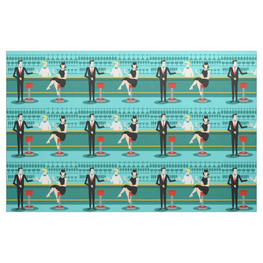 Tissu Retro Cocktail Lounge Fabric (Fat Quarter)