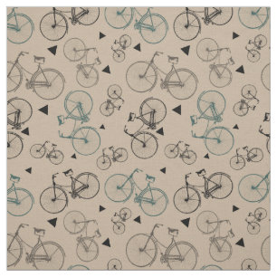 Tissu Rétro copie de bicyclettes du motif Fabric Gray