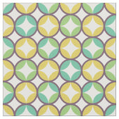 Tissu Retro Diamond dans Circle Pattern Blue Green Gold (Fermer)