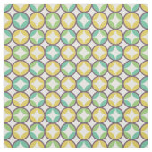 Tissu Retro Diamond dans Circle Pattern Blue Green Gold (Échantillon)