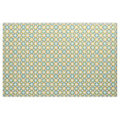 Tissu Retro Diamond dans Circle Pattern Blue Green Gold (Fat Quarter)