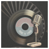 Tissu Rétro disque de microphone et de vinyle 45 (Fermer)