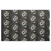 Tissu Rétro disque de microphone et de vinyle 45 (Fat Quarter)