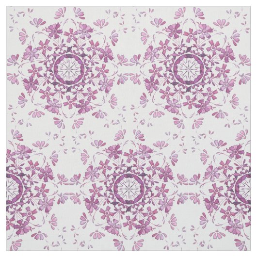Tissu rétro élément pourpre floral (Échantillon)