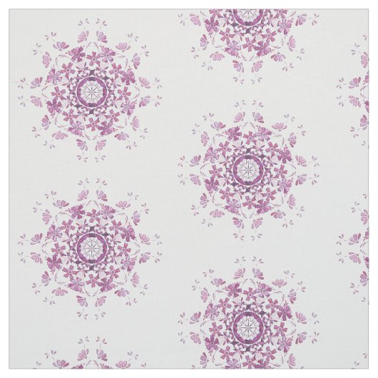 Tissu rétro élément pourpre floral (Échantillon)