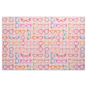 Tissu Rétro hippie moderne de lunettes avec le guingan