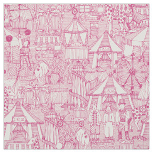 Tissu rétro ivoire de rose de cirque