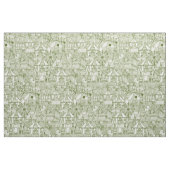 Tissu rétro ivoire de vert de cirque (Fat Quarter)