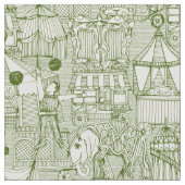 Tissu rétro ivoire de vert de cirque (Fermer)