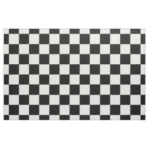 Tissu Rétro motif Checkered noir et blanc