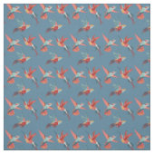 Tissu Rétro motif de colibri (Échantillon)