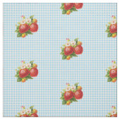 Tissu Rétro motif de guingan de fraise (Échantillon)
