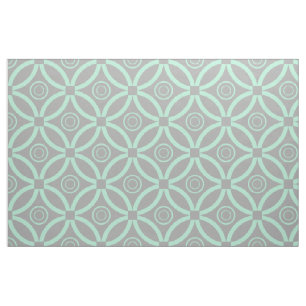 Tissu Rétro motif géométrique vert et gris en pastel