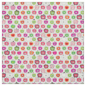 Tissu Rétro motif mignon de pomme (Échantillon)