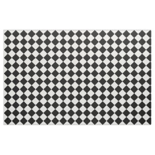 Tissu Rétro motif noir et blanc de damier