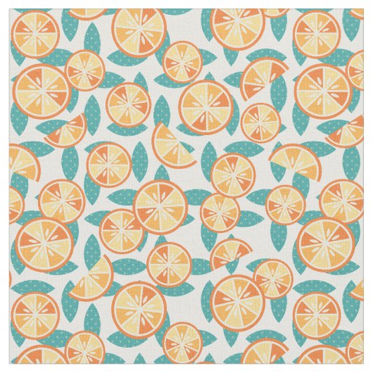 Tissu Rétro motif orange fruité de tranches (Fermer)