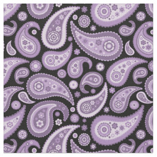 Tissu Rétro motif pourpre et noir de Paisley