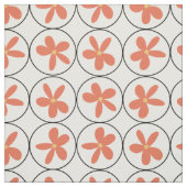 Tissu Retro Peach Floral Tile - Combed Cotton Fabric (Échantillon)