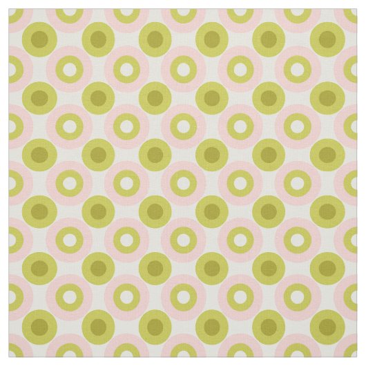 Tissu Retro Pink Green Circles Pattern (Échantillon)