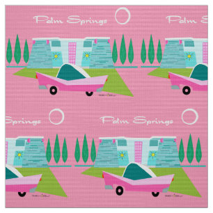 Tissu Retro Pink Palm Springs