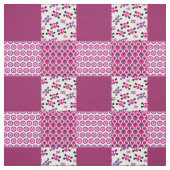 Tissu Rétro point de polka de crâne de fleur (Échantillon)