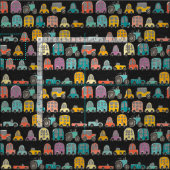 Tissu rétro rides graphite (Carreau)