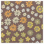 Tissu Retro Small Flowers Orange Yellow Brown Pattern (Fermer)