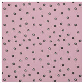 Tissu Retro Smiling Flower Pattern in black and Rosa (Échantillon)