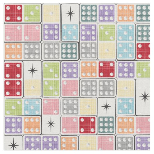 Tissu Retro Starburst Dominoes (Fermer)