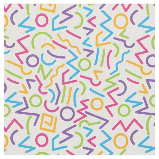 Tissu Rétro style abstrait coloré de Memphis (Fermer)