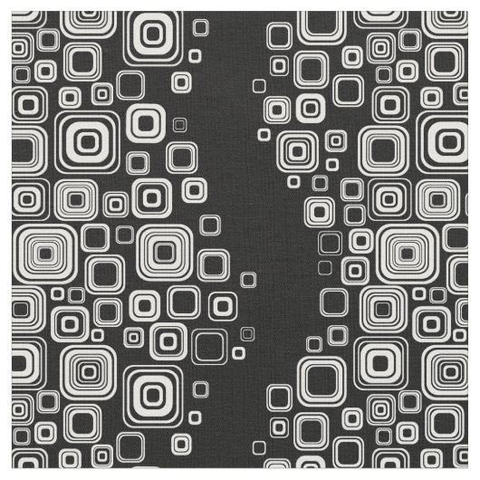 Tissu Rétros carrés noirs et blancs (Fermer)