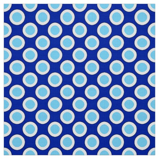 Tissu Rétros points cerclés, bleu de cobalt et blanc (Échantillon)