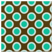 Tissu Rétros points cerclés, brun et turquoise (Fermer)