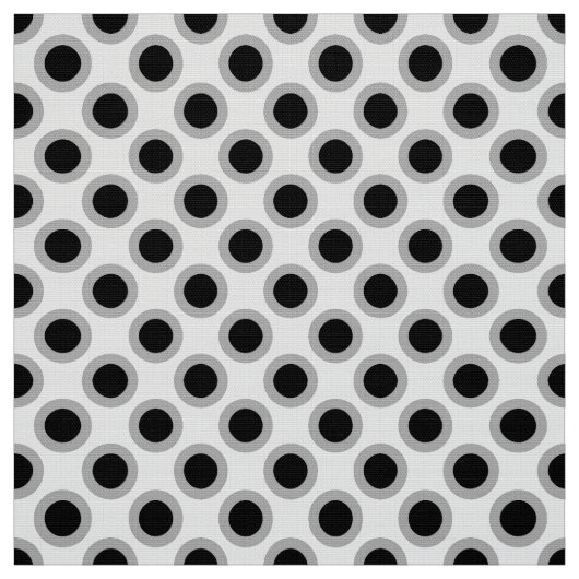 Tissu Rétros points cerclés, gris, noir et blanc (Échantillon)