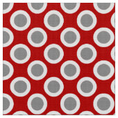 Tissu Rétros points cerclés, rouge-foncé et gris (Fermer)